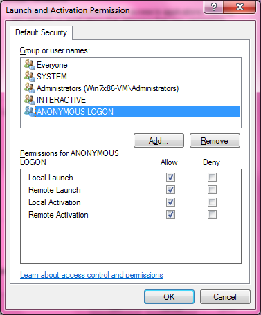 DCOM Security Configuration 527