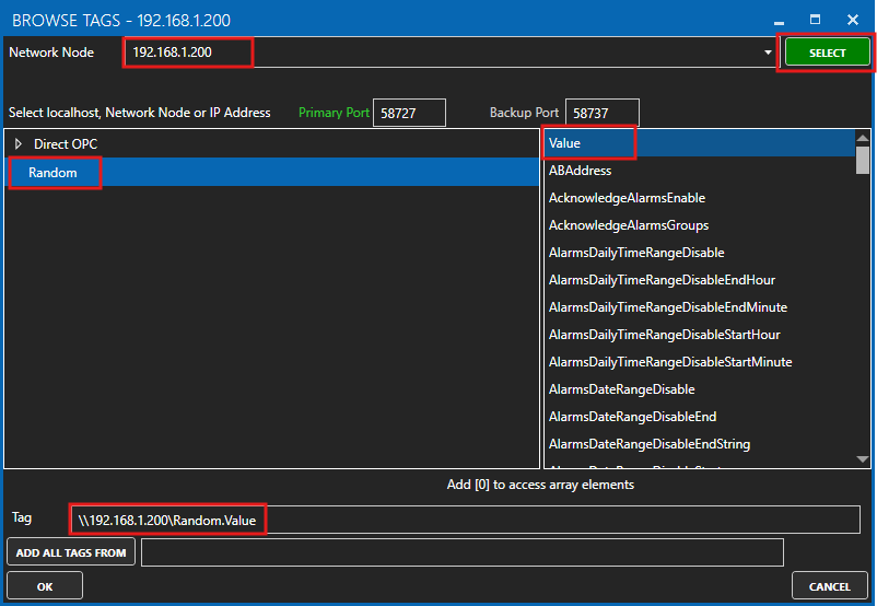 Tag browser remote tag