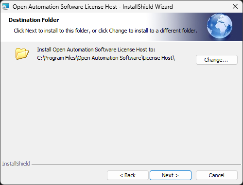License Host installation destination