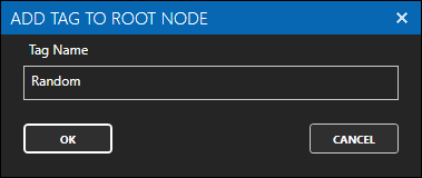 Add tag to root node dialog