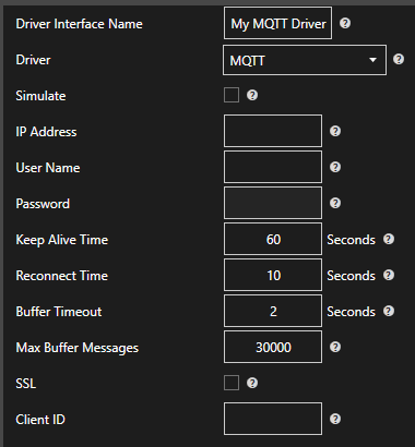 MQTT Driver Configuration