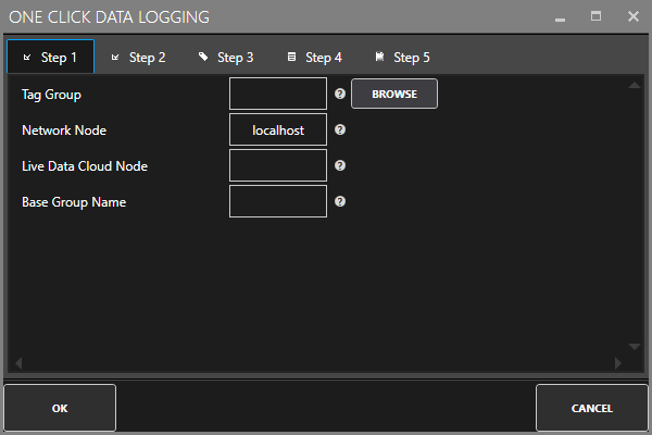 One Click Data Logging Step 1