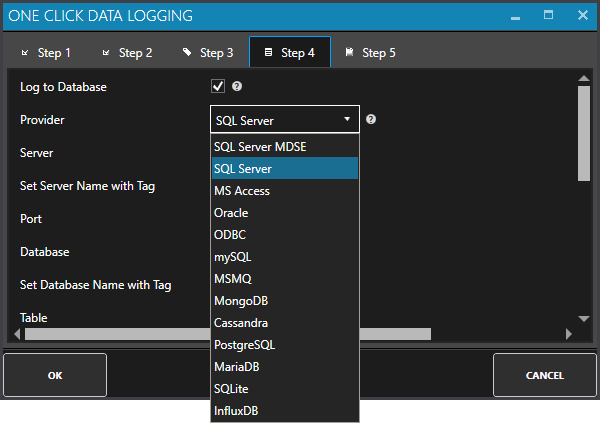 One Click Data Logging Step 4
