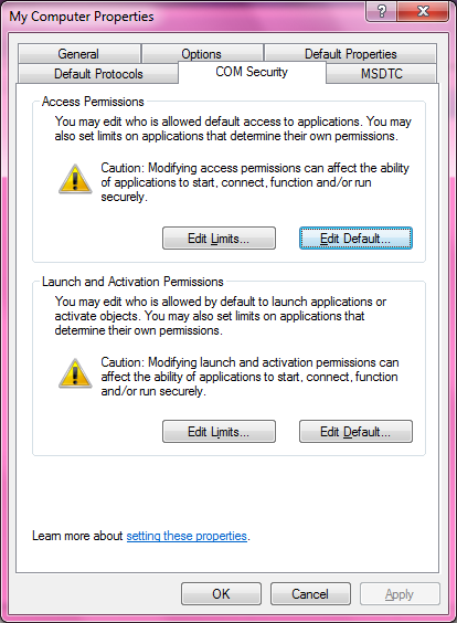 DCOM Security Configuration 513