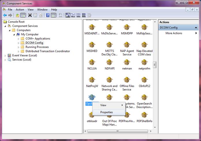 Opc service user dcom password