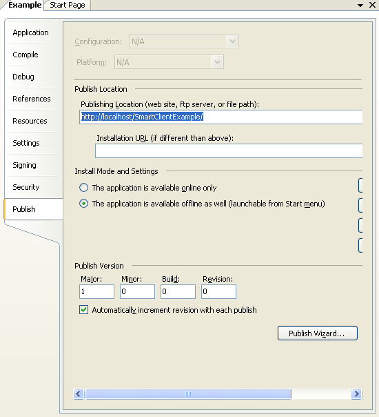 Smart Client Click Once Deployment 456